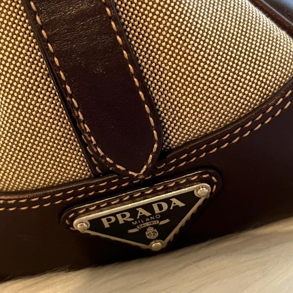 💰SOLD - Prada Logo Satchel in Jacquard Canvas - Picture 5 of 14